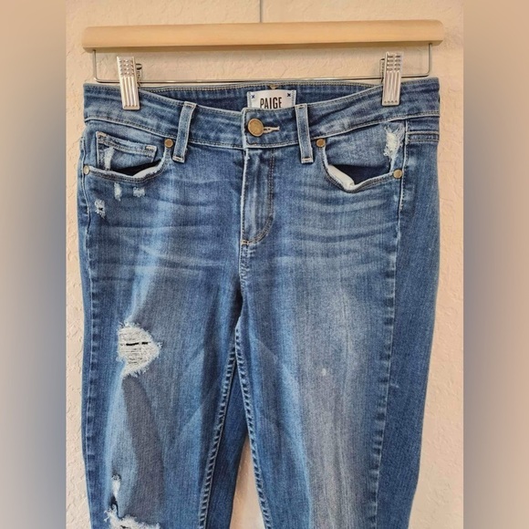 Paige Blue Distressed Jeans Size 27 Verdugo Ultra Skinny - Picture 5 of 7